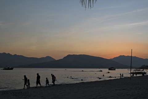Sunset on a Philippine beach.